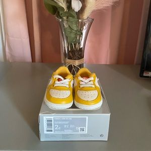 Yellow and Tan Nike Force 1 Crib SE Size 2C